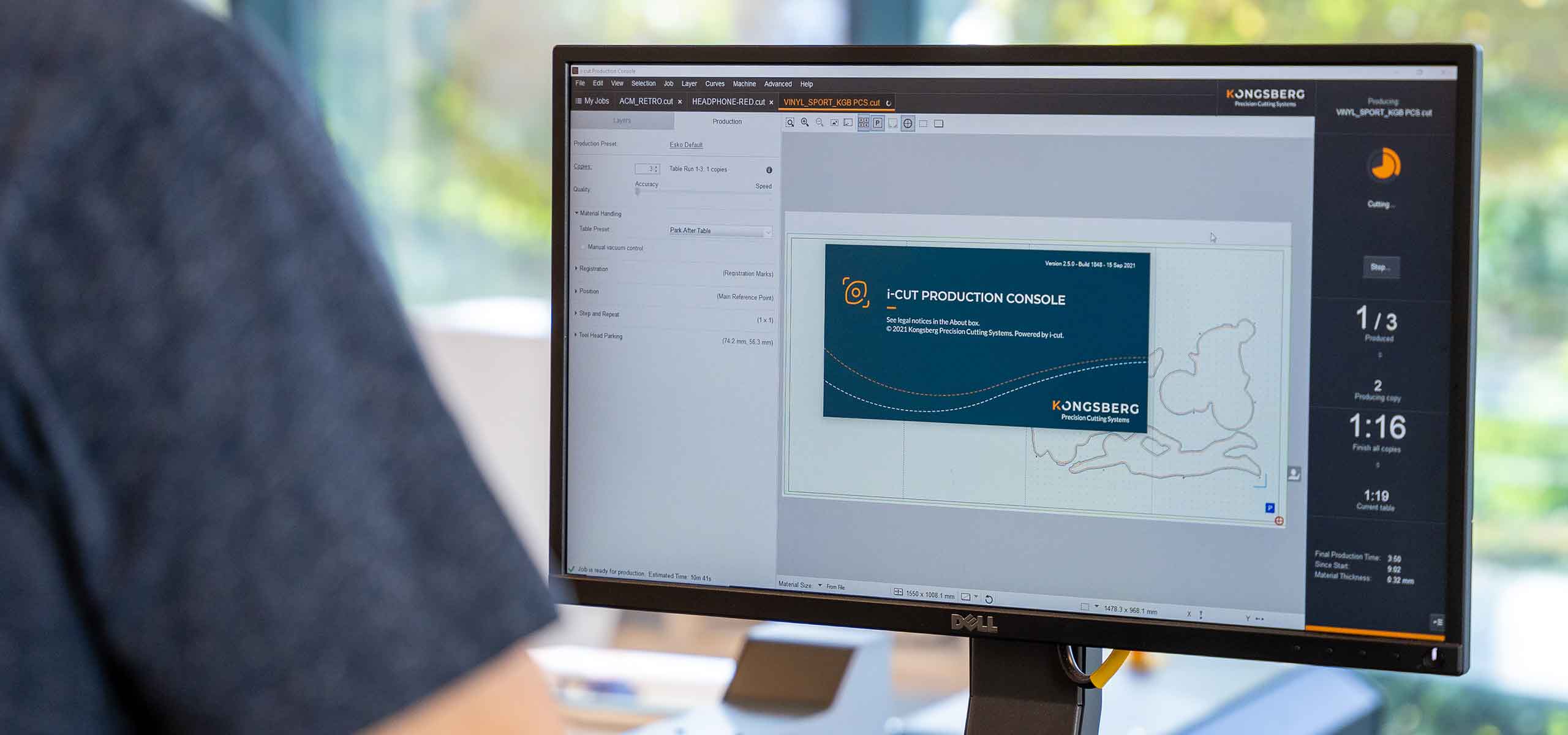 i-cut Production Console: the only software you need to run your Kongsberg table