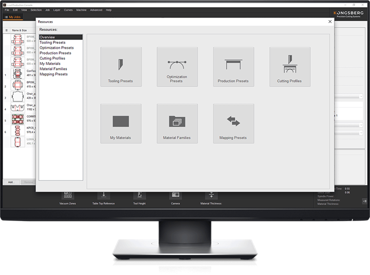 i-cut Production Console: Tooling Presets